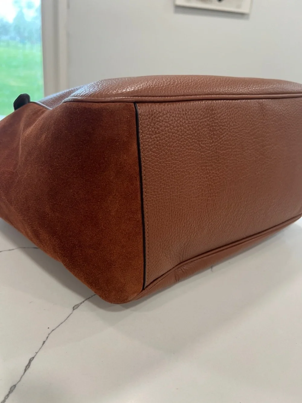 Coach Chestnut Brown Leather Suede Tote - Picture 9 of 14